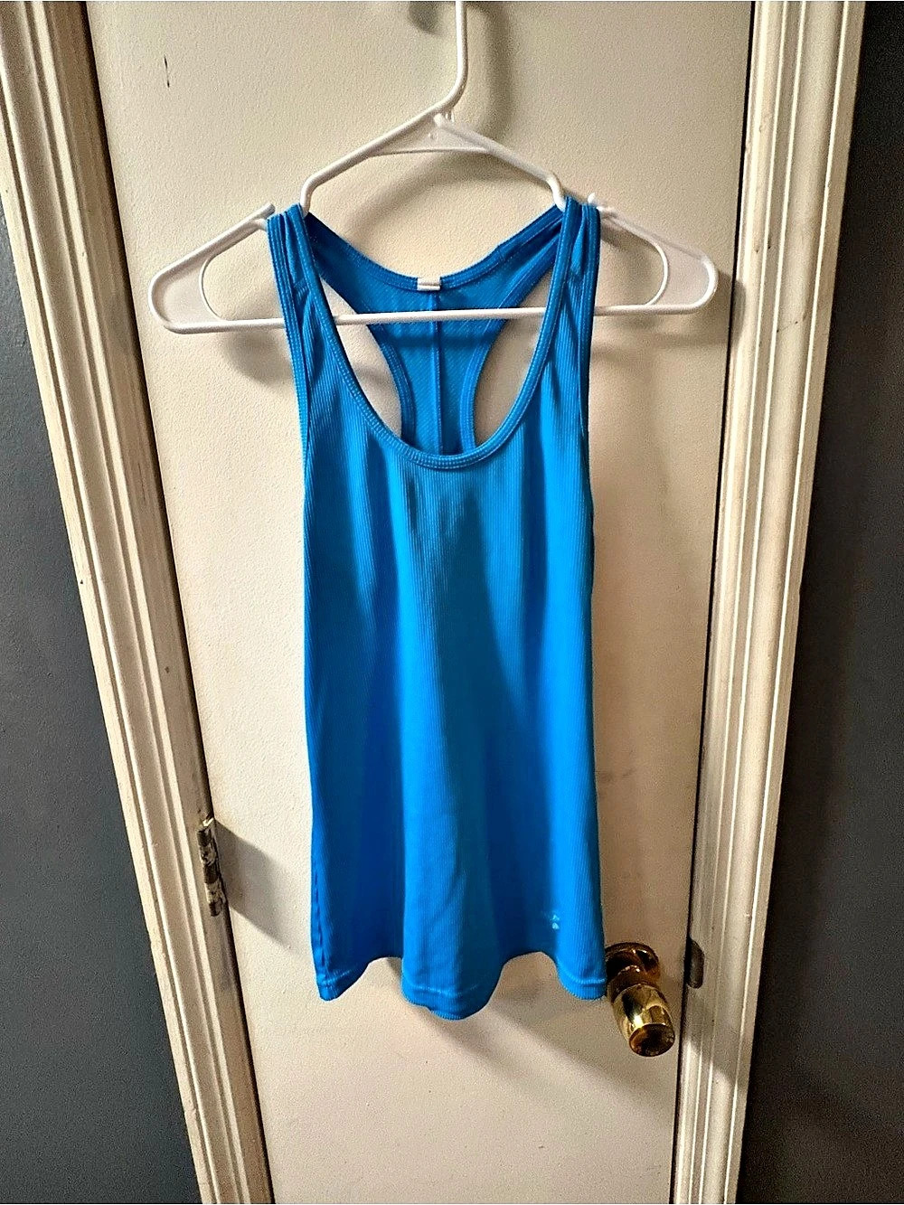 Under Armour UA Ribbed Tank Blue Racerback Tank Top Like New size small